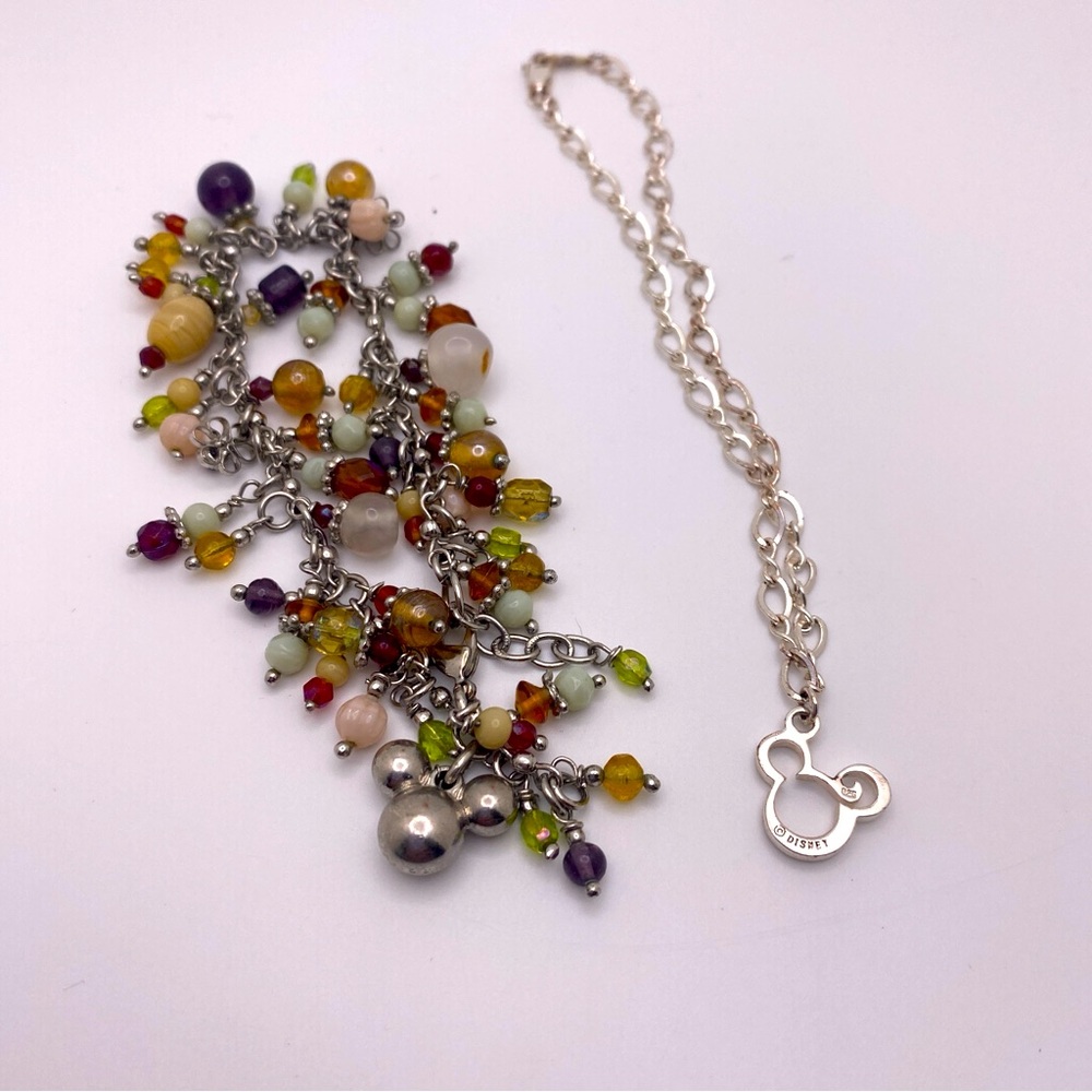 Disney Set of Colorful Beaded Bracelet w/ Mouse Ears & 925 Ankle Bracelet